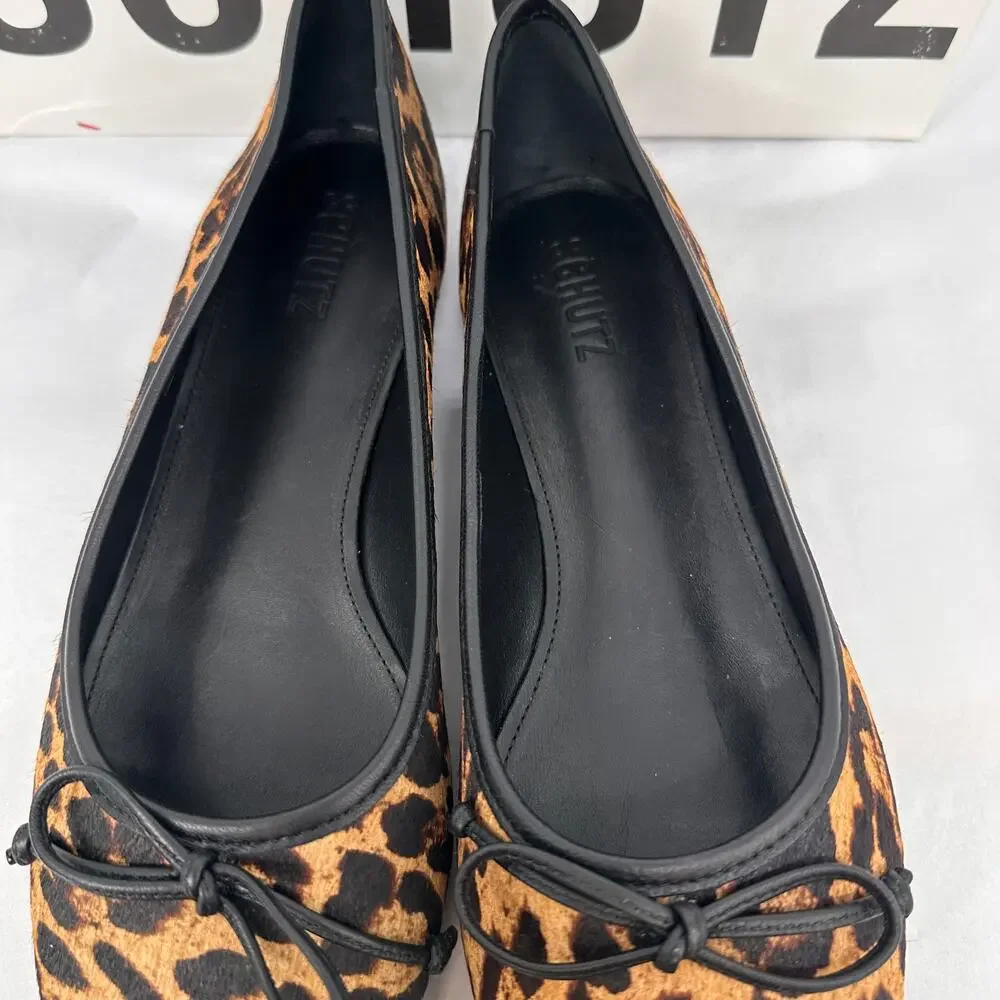 SCHUTZ New in Box Arissa Leopard Ballerina Square Toe Flats in Leopard // 9.5